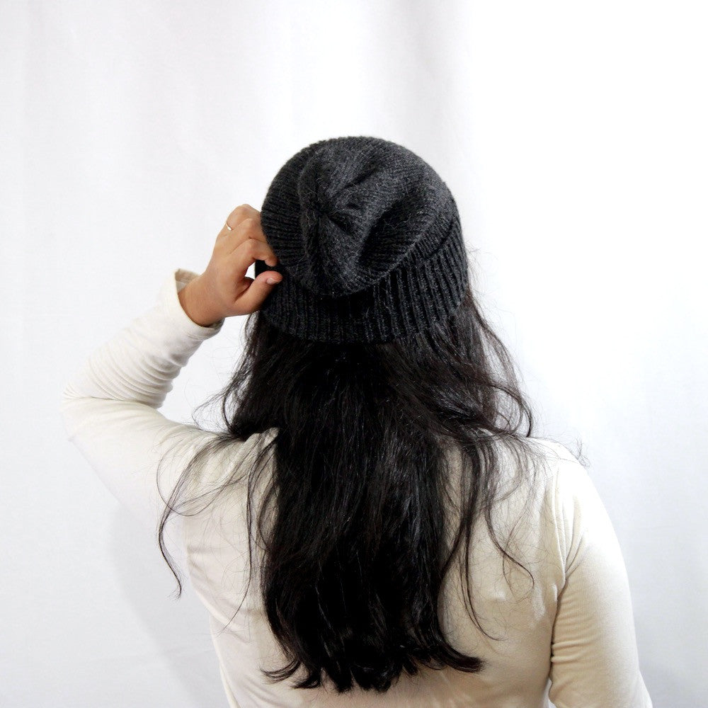 Bonnet alpaga gris noir - Andes Concept