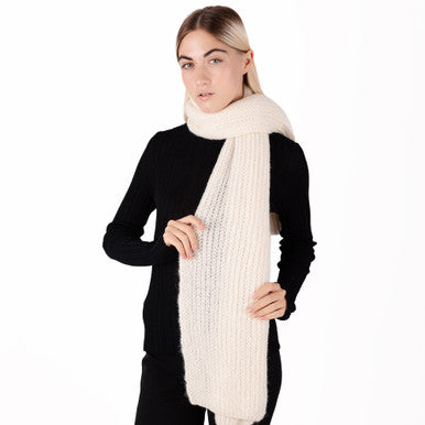 Echarpe Tricotée Alpaga Ayacucho - Blanc