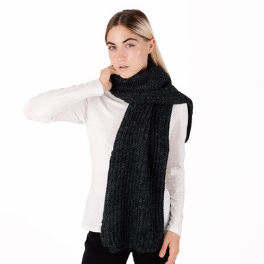 Echarpe Tricotée Alpaga Ayacucho - Gris Graphite