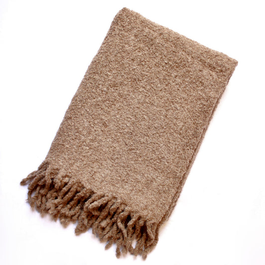Plaid Alpaga Taupe 180x130 - Doux et Chaud