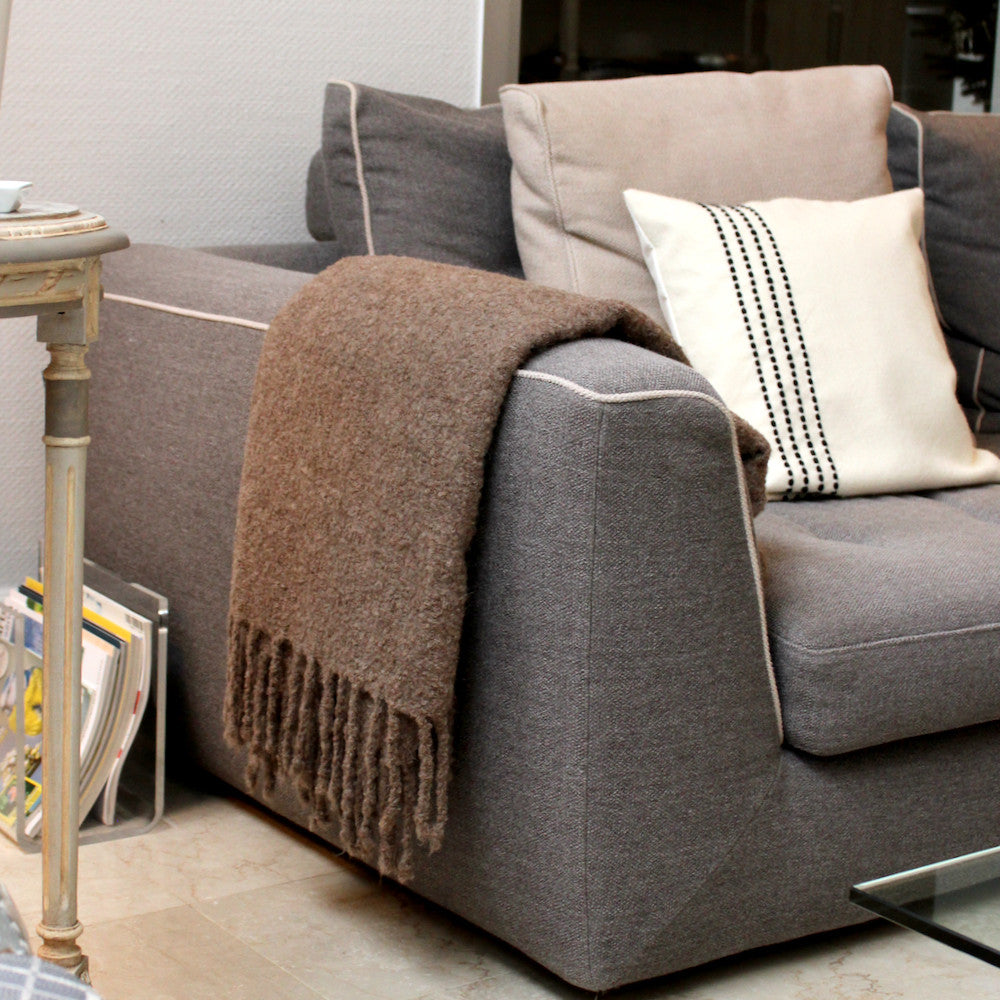 Plaid Alpaga Taupe 180x130 - Doux et Chaud