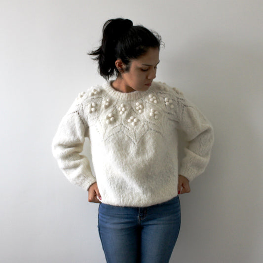 Pull Alpaca Blanc Chaud