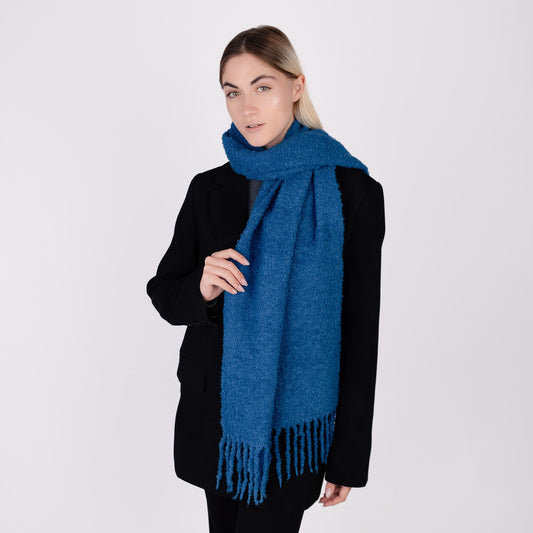 echarpe en alpaga boucle bleu cusco