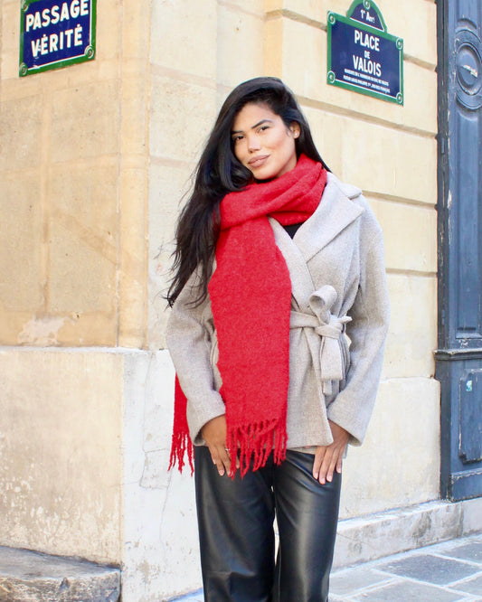 Oversized Alpaca Cusco Scarf - Blue