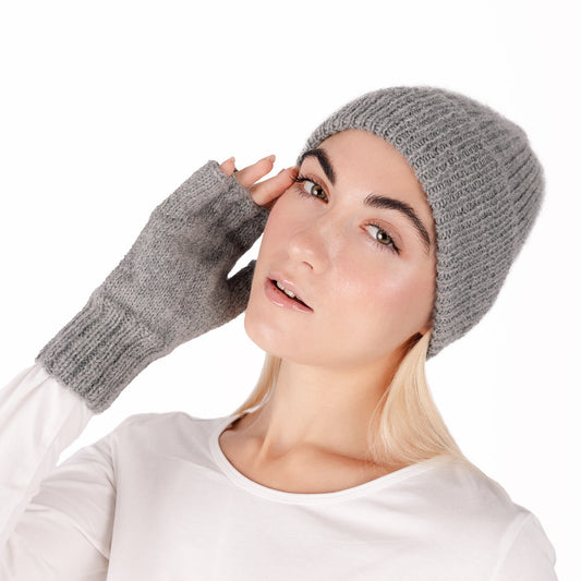 Bonnet doux en alpaga gris péruvien - Andes Concept