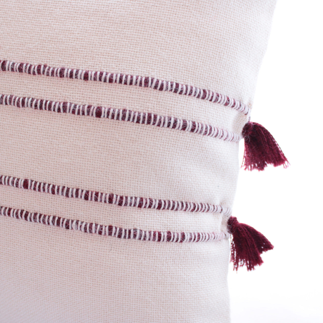 Coussin Alpaga beige et bordeaux